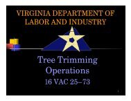 tree trimming operations 16vac25-73 - Virginia Department of Labor ...