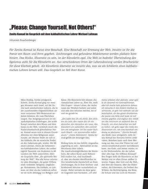 „Please: Change Yourself, Not Others!“