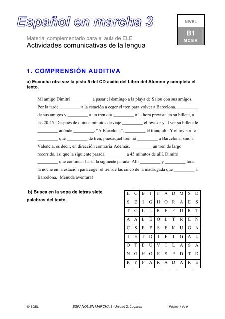 Español en marcha 3  Sgel