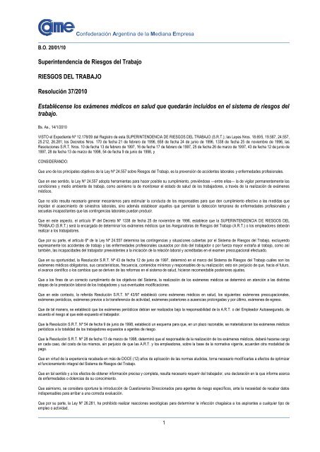 Superintendencia de Riesgos del Trabajo RIESGOS DEL TRABAJO