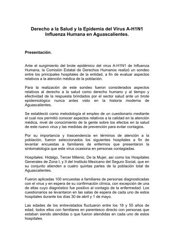 Derecho a la Salud y la Epidemia del Virus A-H1N1 - ComisiÃ³n ...