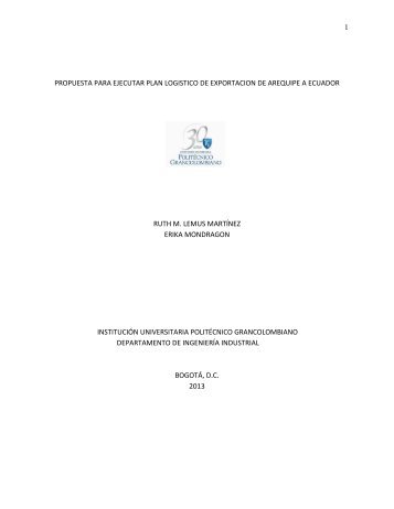 1 propuesta para ejecutar plan logistico de exportacion de arequipe ...