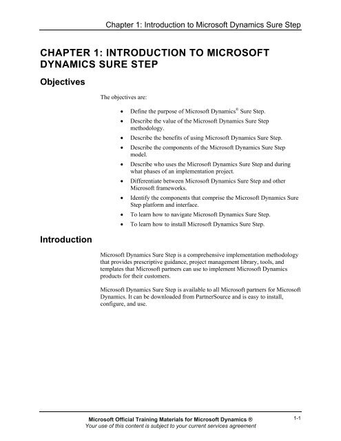 Introduction to Microsoft Dynamics Sure Step - Business Computing ...