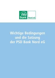 Wichtige Bedingungen und die Satzung der PSD Bank Nord eG
