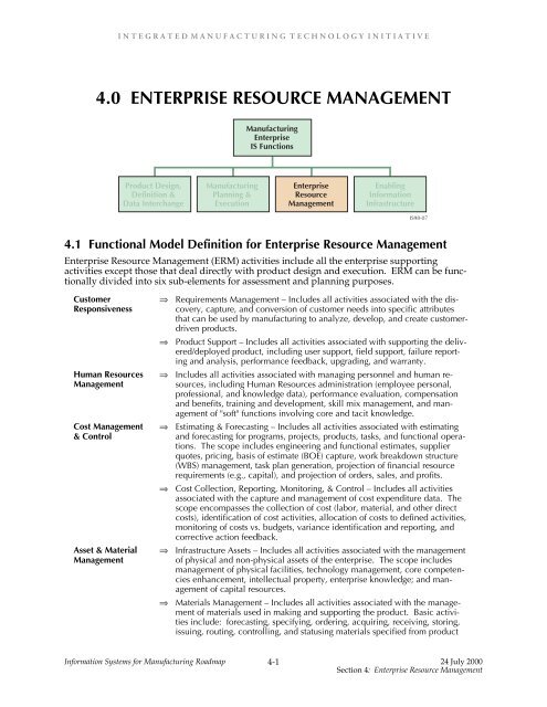 Information Systems: Chapter 4, Enterprise Resource Management