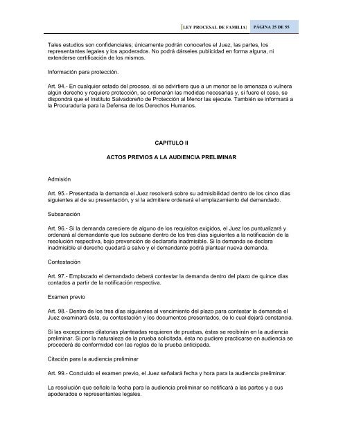 ley procesal de familia - ProcuradurÃ­a General de la RepÃºblica de El ...