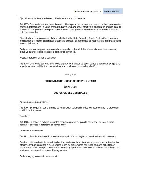 ley procesal de familia - ProcuradurÃ­a General de la RepÃºblica de El ...