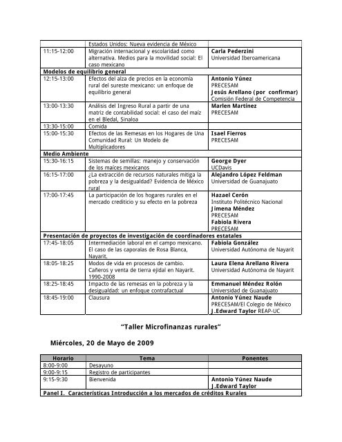 INFORME FINAL DEL PRECESAM - El Colegio de México