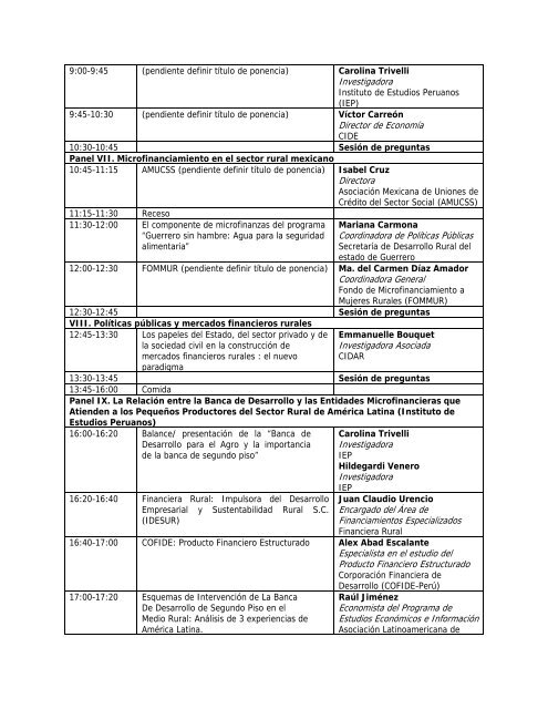 INFORME FINAL DEL PRECESAM - El Colegio de México