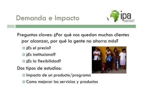 Evaluación de Impacto en Microfinanzas: Metodología y ... - precesam