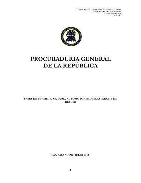 BASES DE PERMUTA No - ProcuradurÃ­a General de la RepÃºblica ...