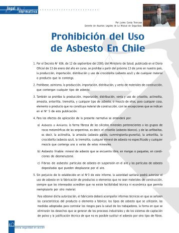 ProhibiciÃ³n del Uso de Asbesto En Chile - Mutual de Seguridad