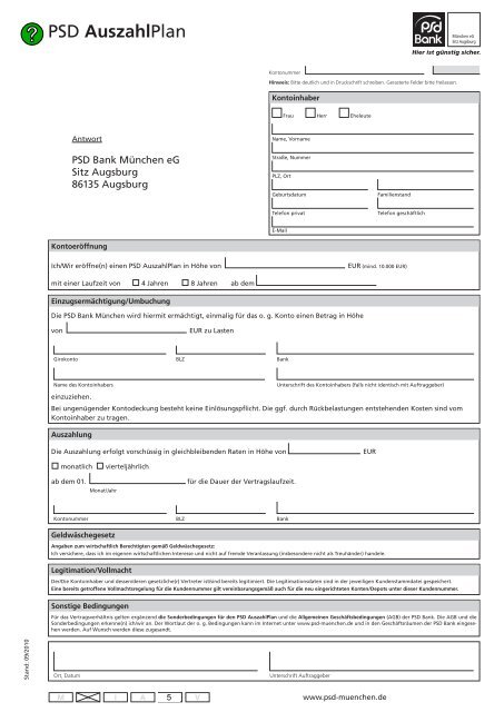 PSD AuszahlPlan - PSD Bank München eG