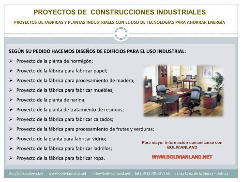 proyectos de construcciones industriales - bolivianland