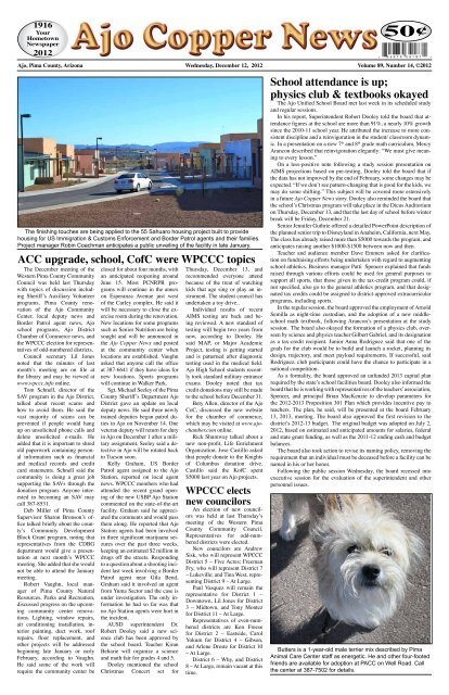 December 12, 2012 - Ajo Copper News