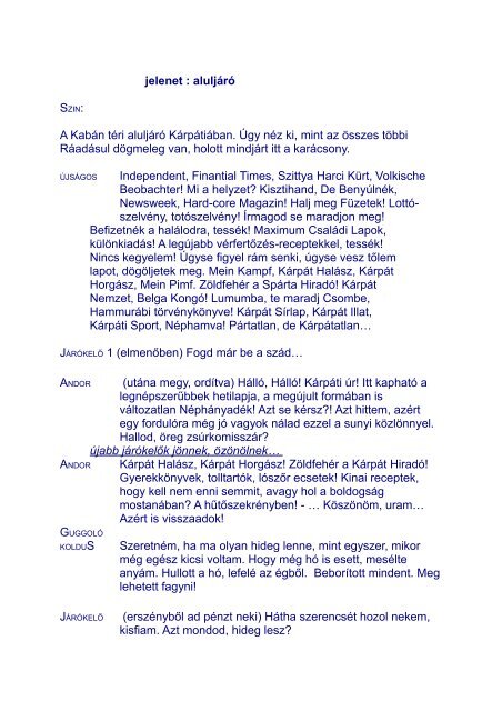 Kornis Mihály: Rendkívüli állapot jelenkabaré Kornis (saját hangján ...