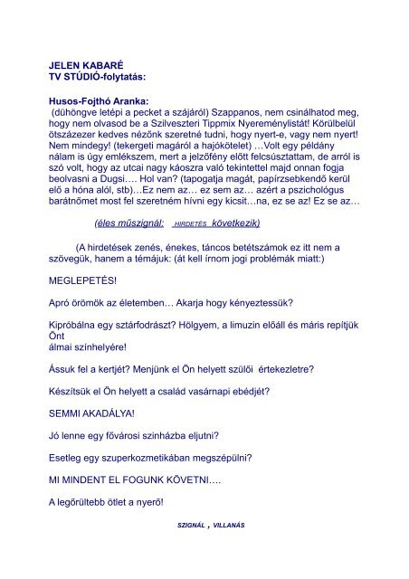 Kornis Mihály: Rendkívüli állapot jelenkabaré Kornis (saját hangján ...