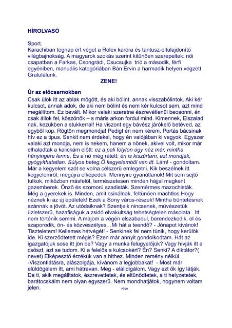 Kornis Mihály: Rendkívüli állapot jelenkabaré Kornis (saját hangján ...