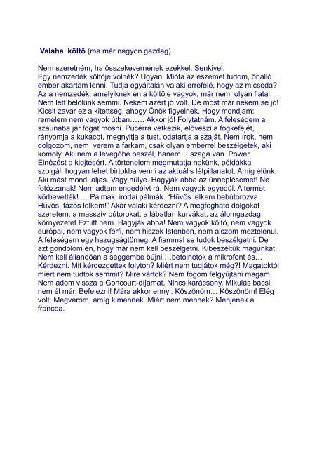 Kornis Mihály: Rendkívüli állapot jelenkabaré Kornis (saját hangján ...