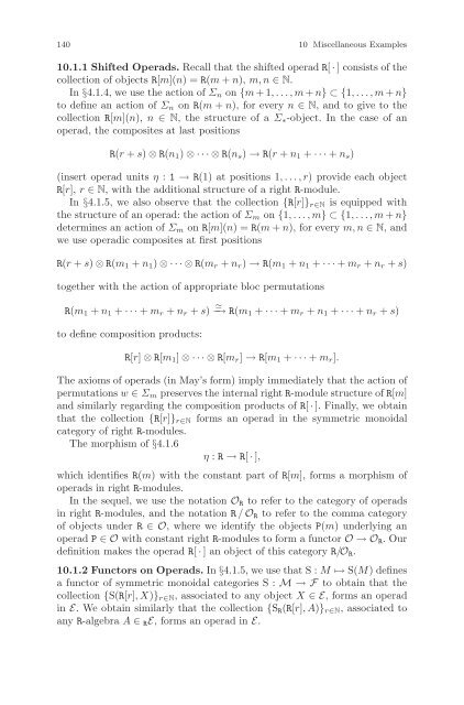 Symmetric Monoidal Categories for Operads - Index of