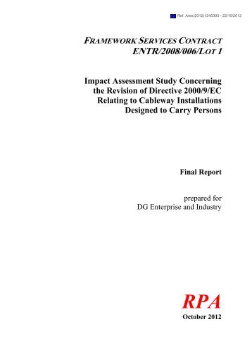 Cableways Impact Assessment Study - Final Report - saferail.nl