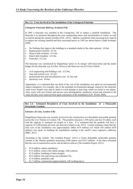 Cableways Impact Assessment Study - Final Report - saferail.nl