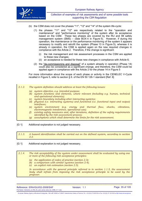 Guidance for Use of CSM Recommendation - ERA - Europa