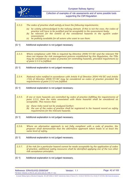 Guidance for Use of CSM Recommendation - ERA - Europa