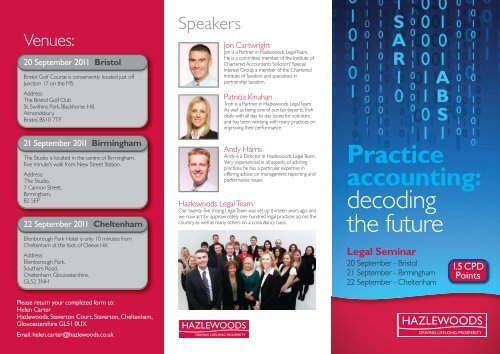 Practice accounting: decoding the future - Hazlewoods