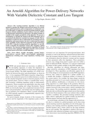 An Arnoldi Algorithm for Power-Delivery Networks With - IEEE Xplore