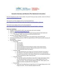 Executive Summary and Business Plan Submission Instructions