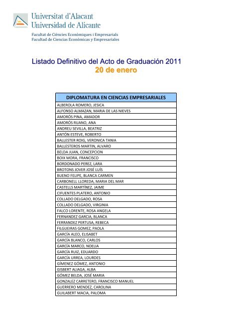 20 de enero - Facultad de Ciencias EconÃ³micas y Empresariales