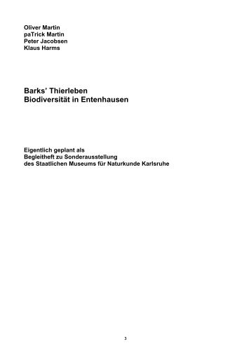 pdf Barks' Thierleben. BiodiversitÃ¤t in Entenhausen