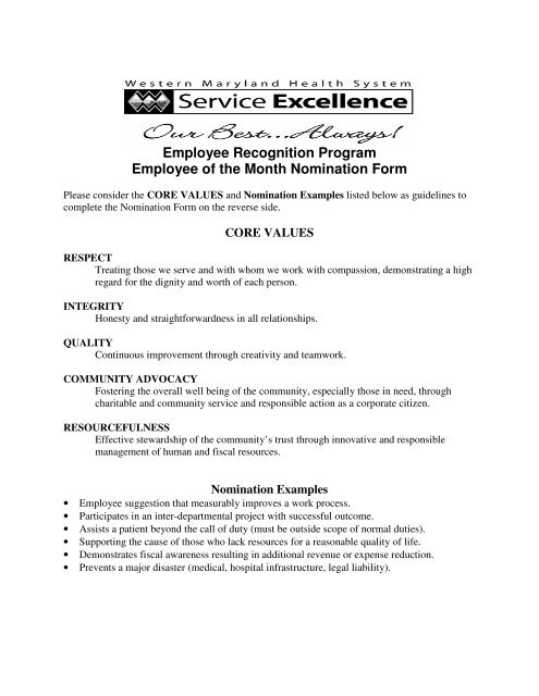 Employee Recognition Statements