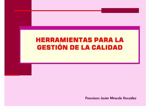 Capítulo 4.- Herramientas de gestión de la calidad