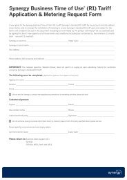 R1 Metering Request Form - Synergy