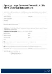 (S1) Tariff Metering Request Form - Synergy