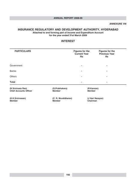 annual report 2008-09 - IRDA