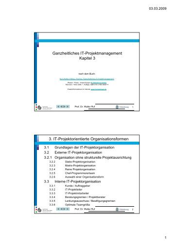 IT-Projektorientierte Organisationsformen - Hochschule Albstadt ...