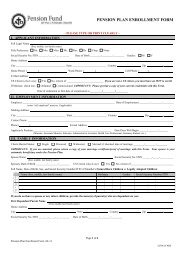 PENSION PLAN ENROLLMENT FORM - Pension Fund