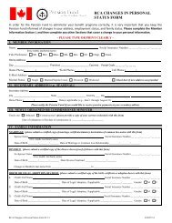 RCA CHANGES IN PERSONAL STATUS FORM - Pension Fund