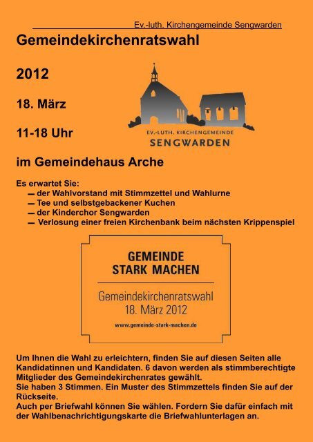 Gemeindekirchenratswahl 2012 - Ev.-luth. Kirchengemeinde ...