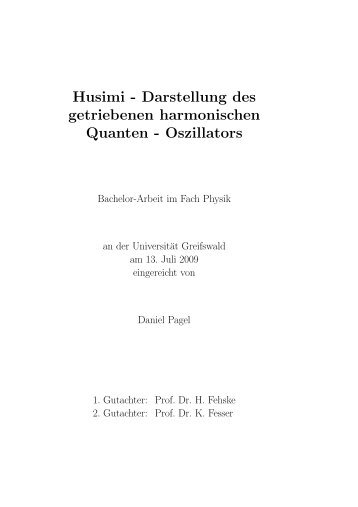 Oszillators - Lehrstuhl Theoretische Physik II -- Prof. Dr. Holger Fehske
