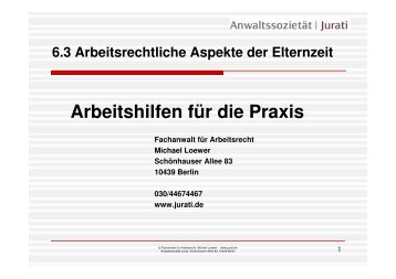 6.3 Elternzeit - AnwaltssozietÃ¤t Jurati