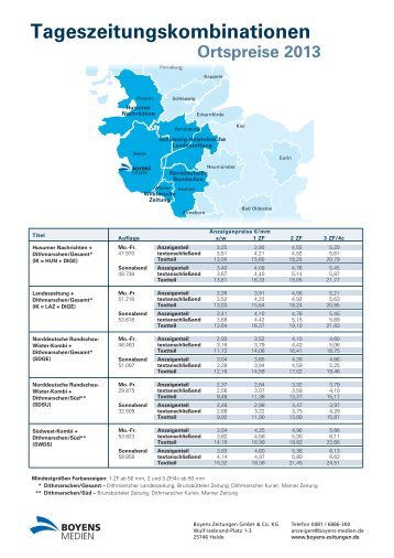 Tageszeitungskombinationen - Dithmarscher Landeszeitung