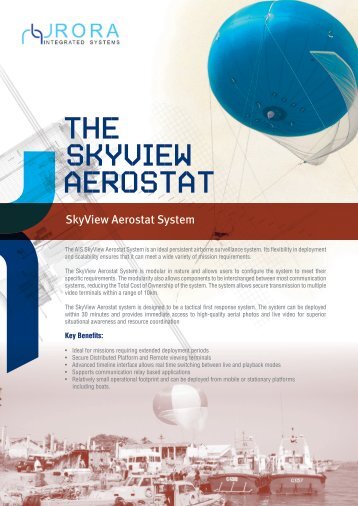 SkyView Balloon specifications - Aurora Integrated Systems