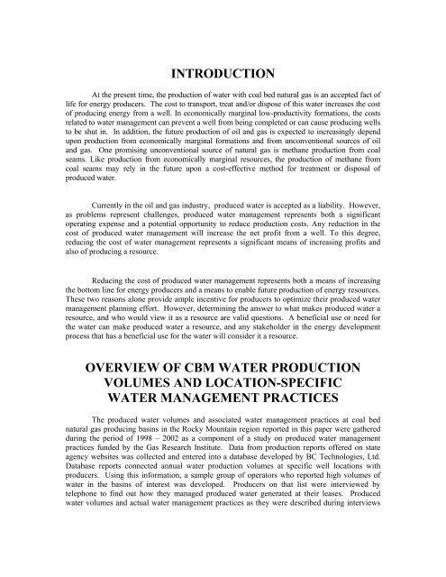 Managing Produced Water at CBM Properties in the Rocky ... - IPEC