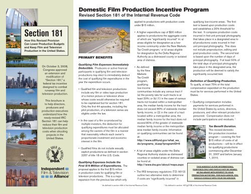 Section 181 - California Film Commission