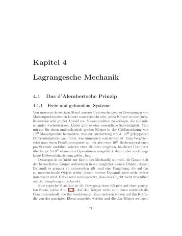 Kapitel 4 Lagrangesche Mechanik - Quantenoptik makroskopischer ...