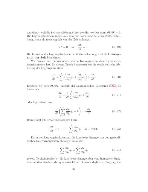 Kapitel 4 Lagrangesche Mechanik - Quantenoptik makroskopischer ...